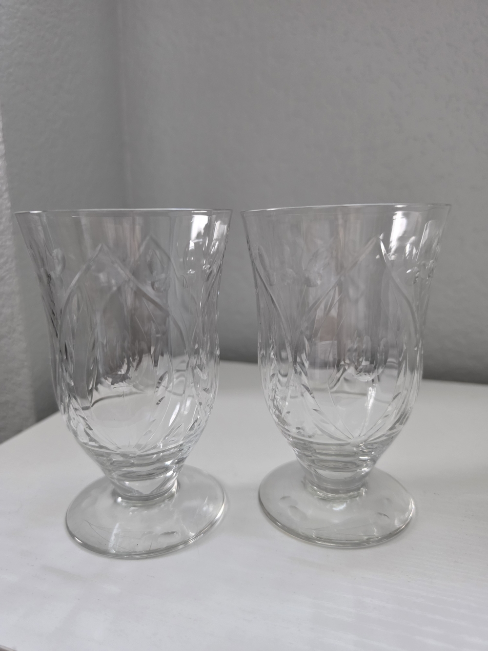 Libbey Rock Sharpe Lynhurst Pattern Iced Tea Glasses Set Of 2
